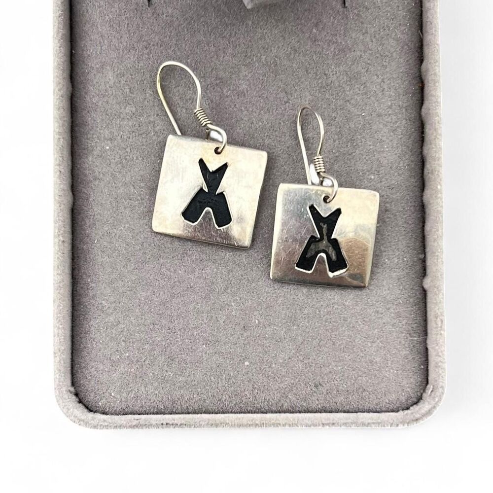 Sterling Silver Modernist Earrings Dangle